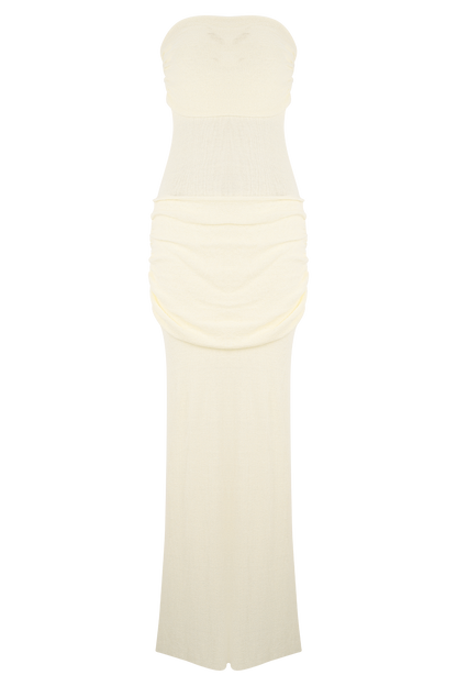 Elora Strapless Knit Maxi Dress - Ivory