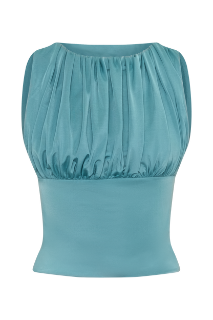 Erina Slinky Open Back Top - Teal