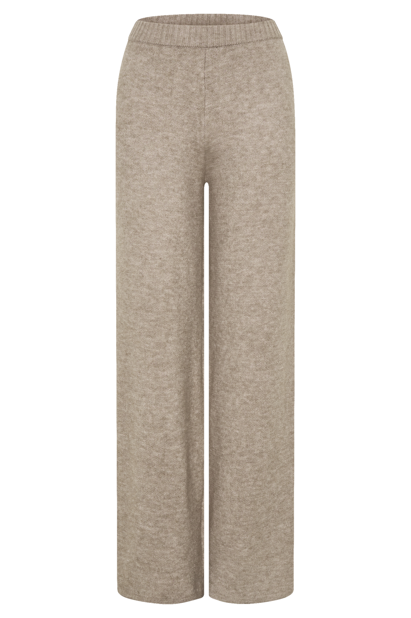 Evan Knit Wide Leg Pants - Beige Marle