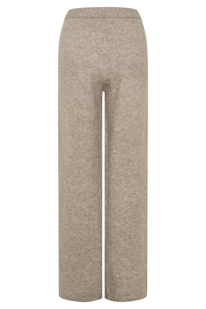 Evan Knit Wide Leg Pants - Beige Marle