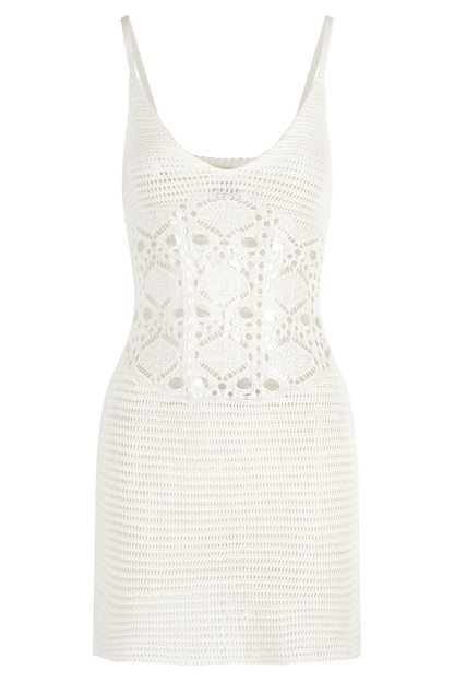 Everette Crochet Knit Mini Dress - Ivory
