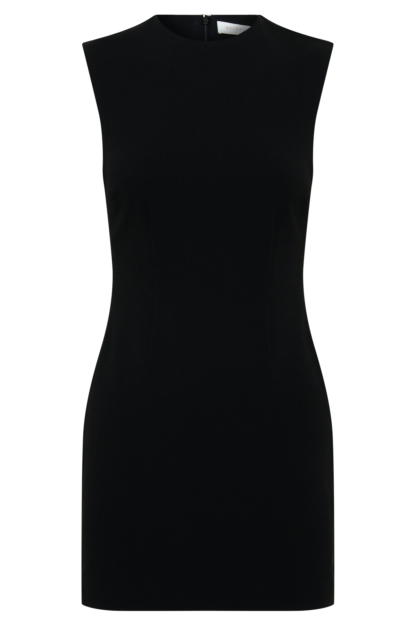 Fion Sleeveless Stretch Crepe Mini Dress - Black