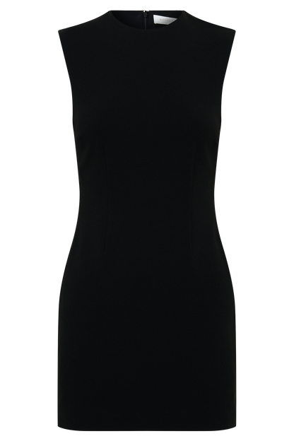 Fion Sleeveless Stretch Crepe Mini Dress - Black
