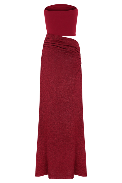 Jasiel Strapless Knit Maxi Dress - Red