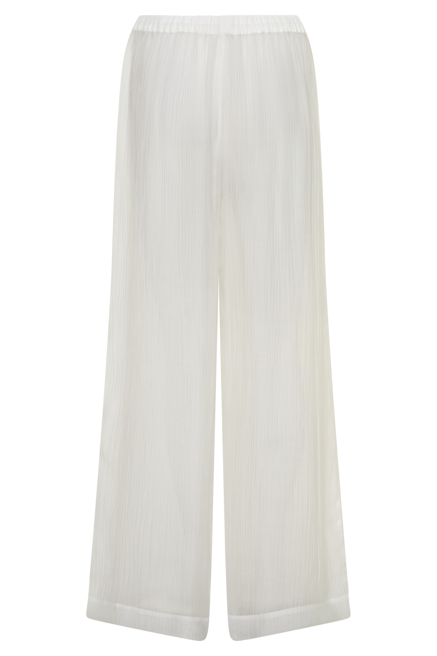 Leilani Sheer Drawstring Wide Leg Pants - Ivory