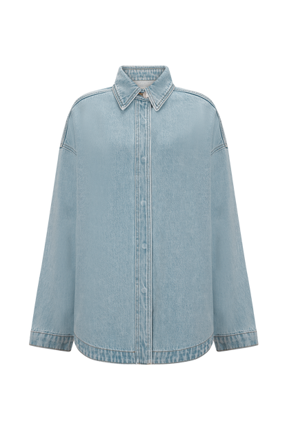 Lioda Oversized Denim Shirt - 80'S Blue