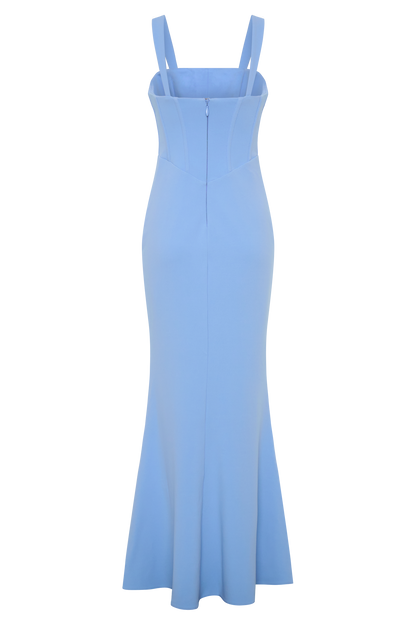 Luella Crepe Corset Maxi Dress - Cornflower Blue