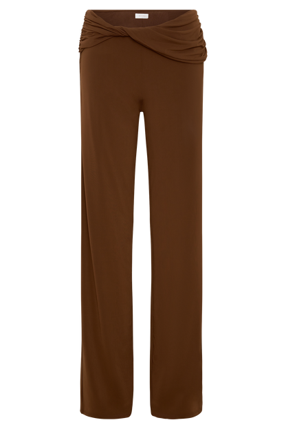 Lydia Slinky Straight Leg Pants - Chocolate