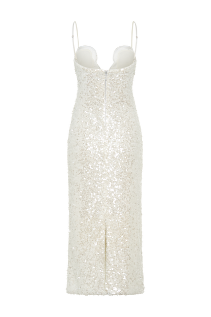 Makari Sequin Maxi Dress - White
