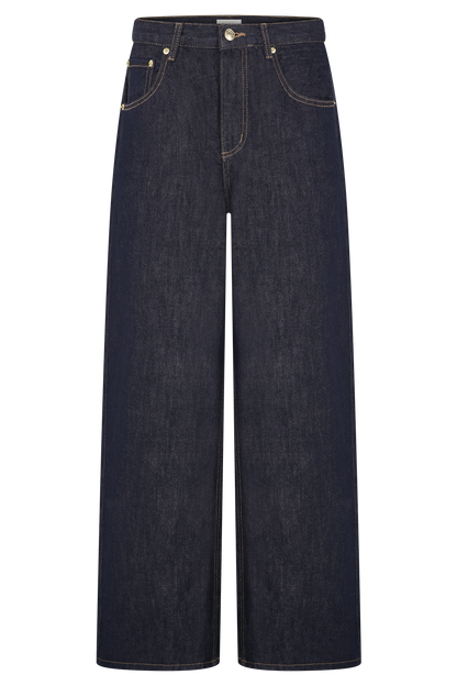 Mannon Mid Rise Denim Jeans - Washed Indigo Blue
