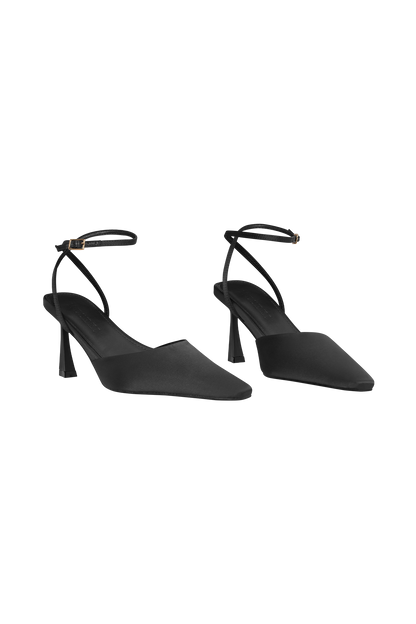 Marley Satin Pointed Heel - Black