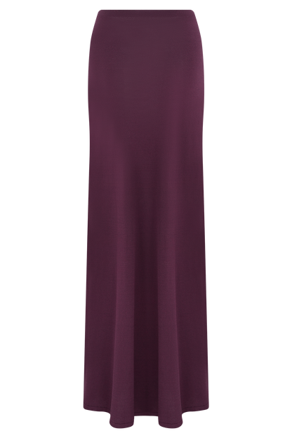Martiena Knit Maxi Skirt - Plum