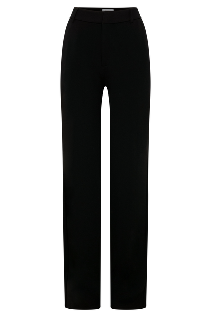 Maude Crepe Straight Leg Pants - Black