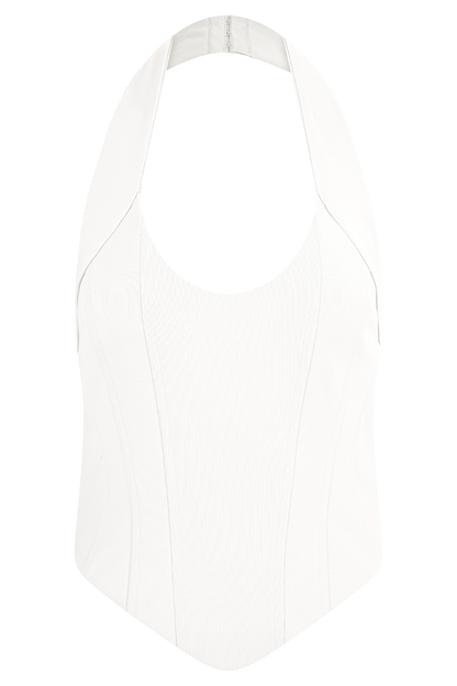 Meadow Corset Halter Top - White
