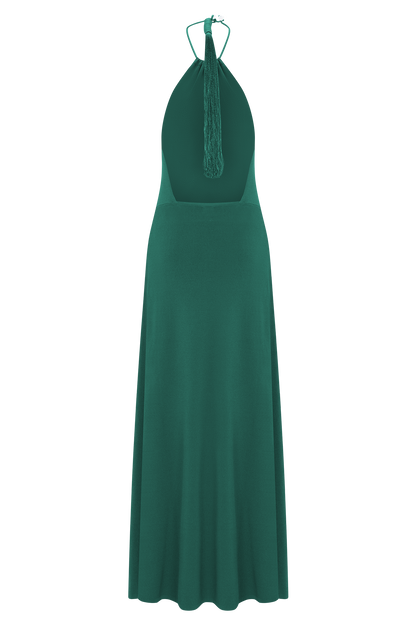 Meg Halter Tassel Maxi Dress - Emerald
