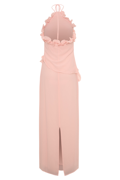 Melissa Chiffon Flower Maxi Dress - Baby Pink