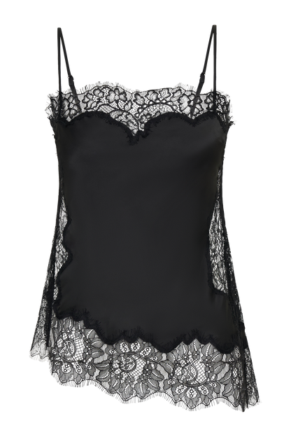Miriam Satin & Lace Camisole - Black