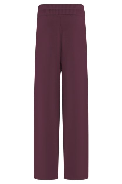 Natalya Knit Wide Leg Pants - Merlot