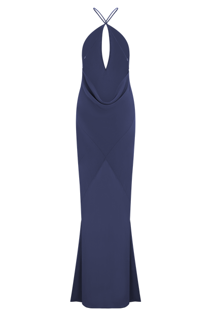Nerea Slip Halter Maxi Dress - Purple Ink