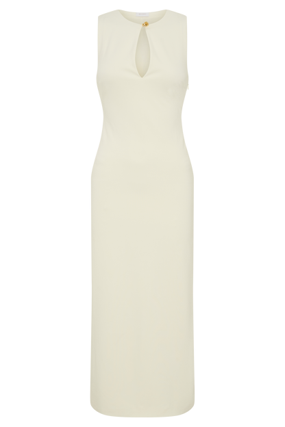 Norah Sleeveless Crepe Midi Dress - Ivory