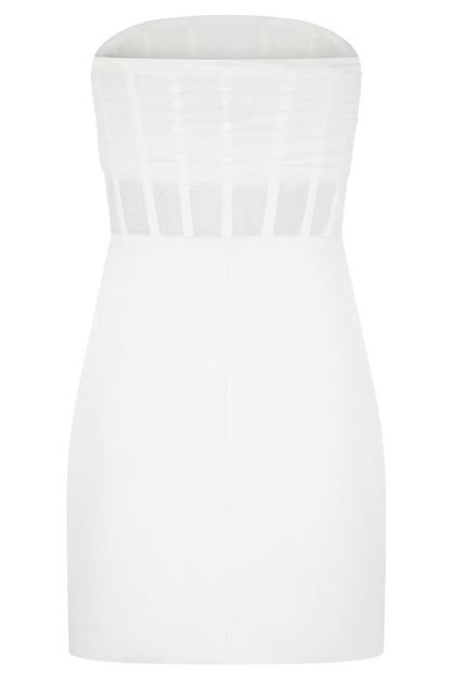 Palmer Mesh Corset Mini Dress - Ivory