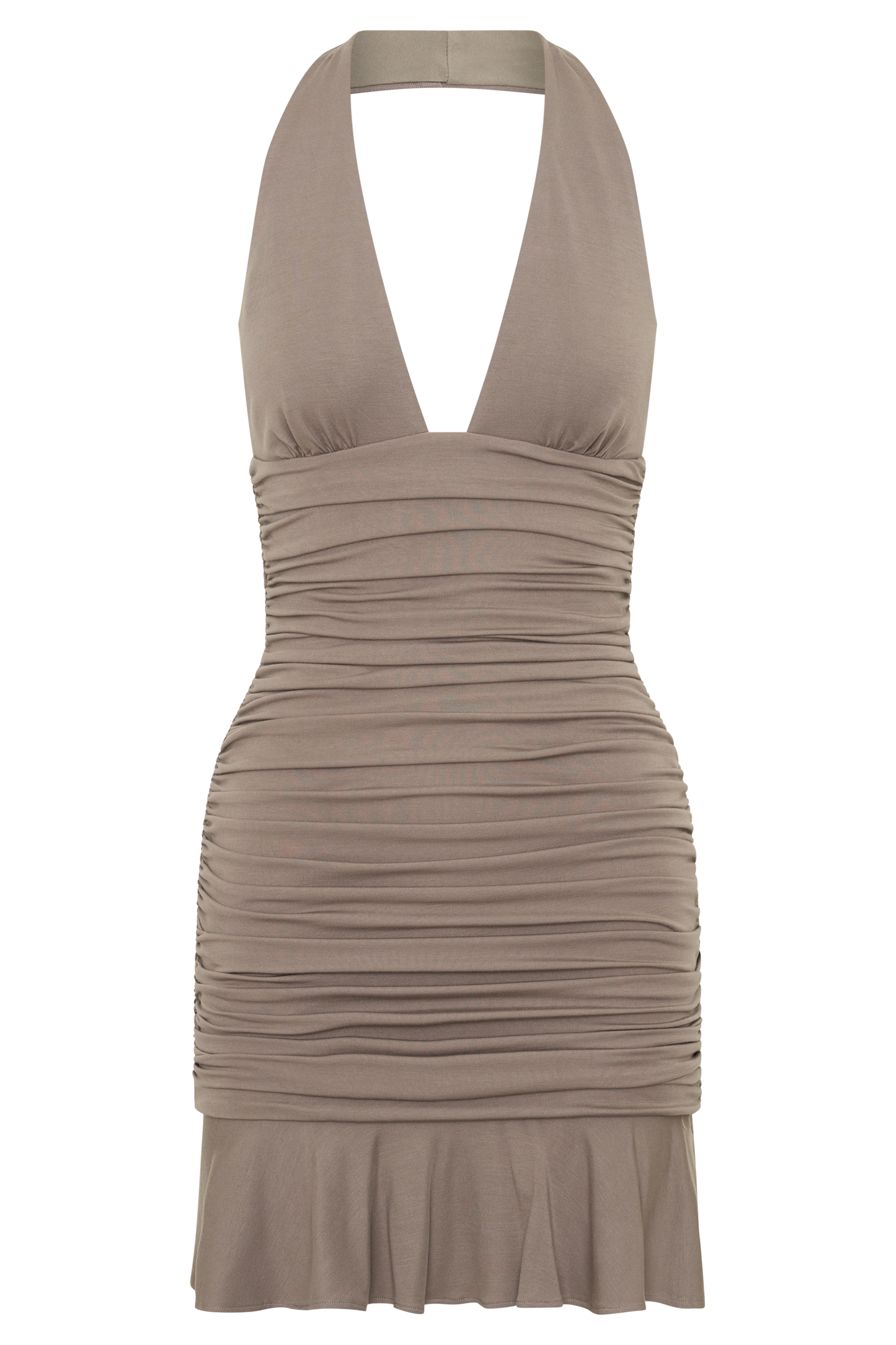 Peregrine Modal Halter Mini Dress - Neutral