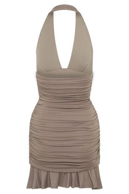 Peregrine Modal Halter Mini Dress - Neutral