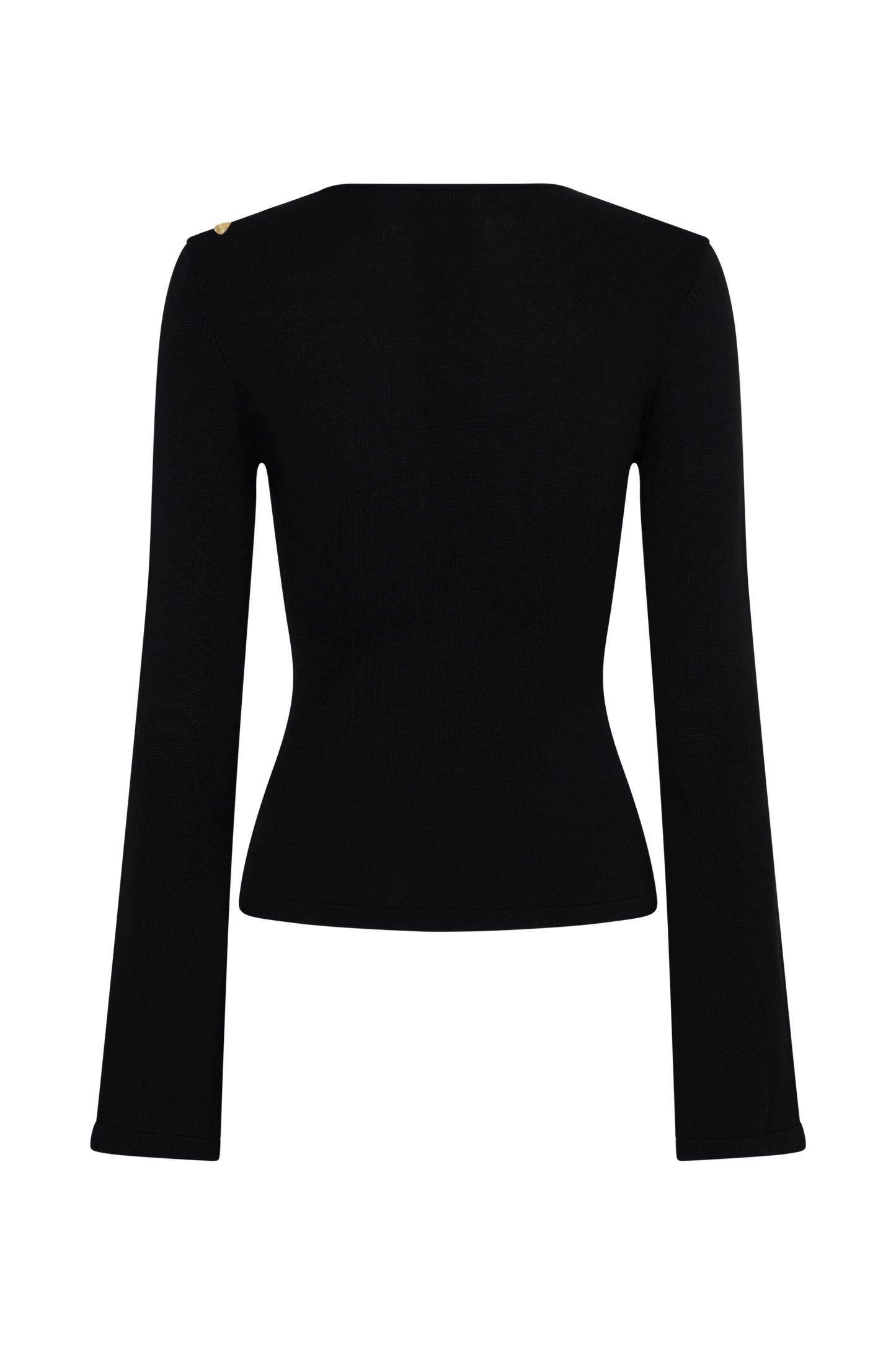 Ricky Knit Long Sleeve Longline Top - Black