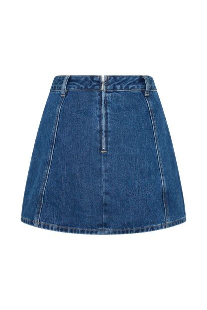 Rosalyn Mini Denim Skort - Dark Blue