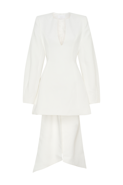 Rosanna Suiting Bow Mini Dress - Ivory