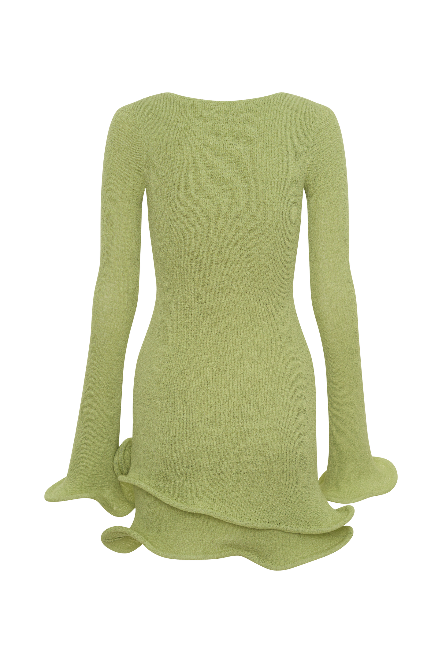 Samira Knit Long Sleeve Mini Dress - Light Olive