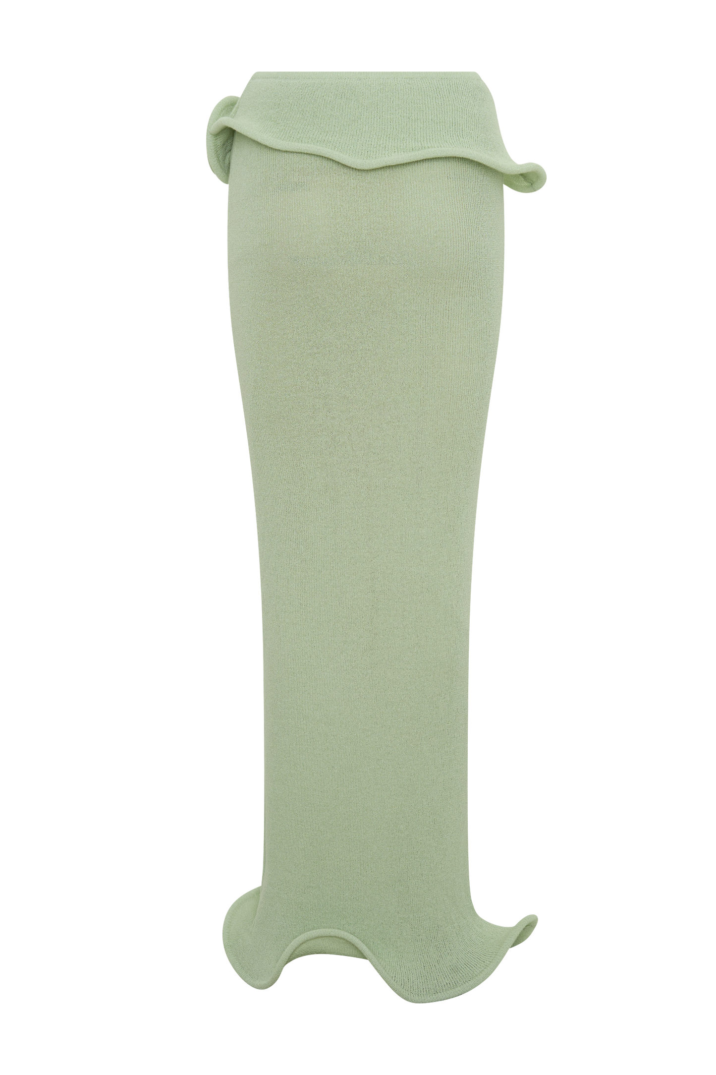 Samira Knit Wired Maxi Skirt - Pastel Green