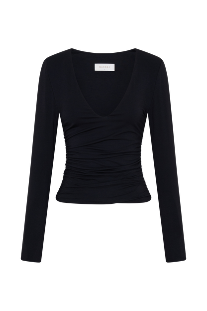 Sari Long Sleeve Modal Top - Black