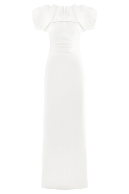 Sariya Sculptural Maxi Dress - White