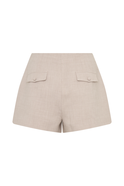 Solenne Suiting Shorts - Natural Marle