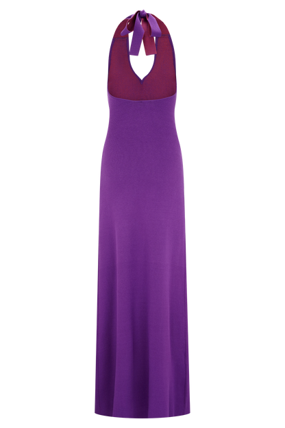 Stacy Knit Halter Maxi Dress - Purple/Red