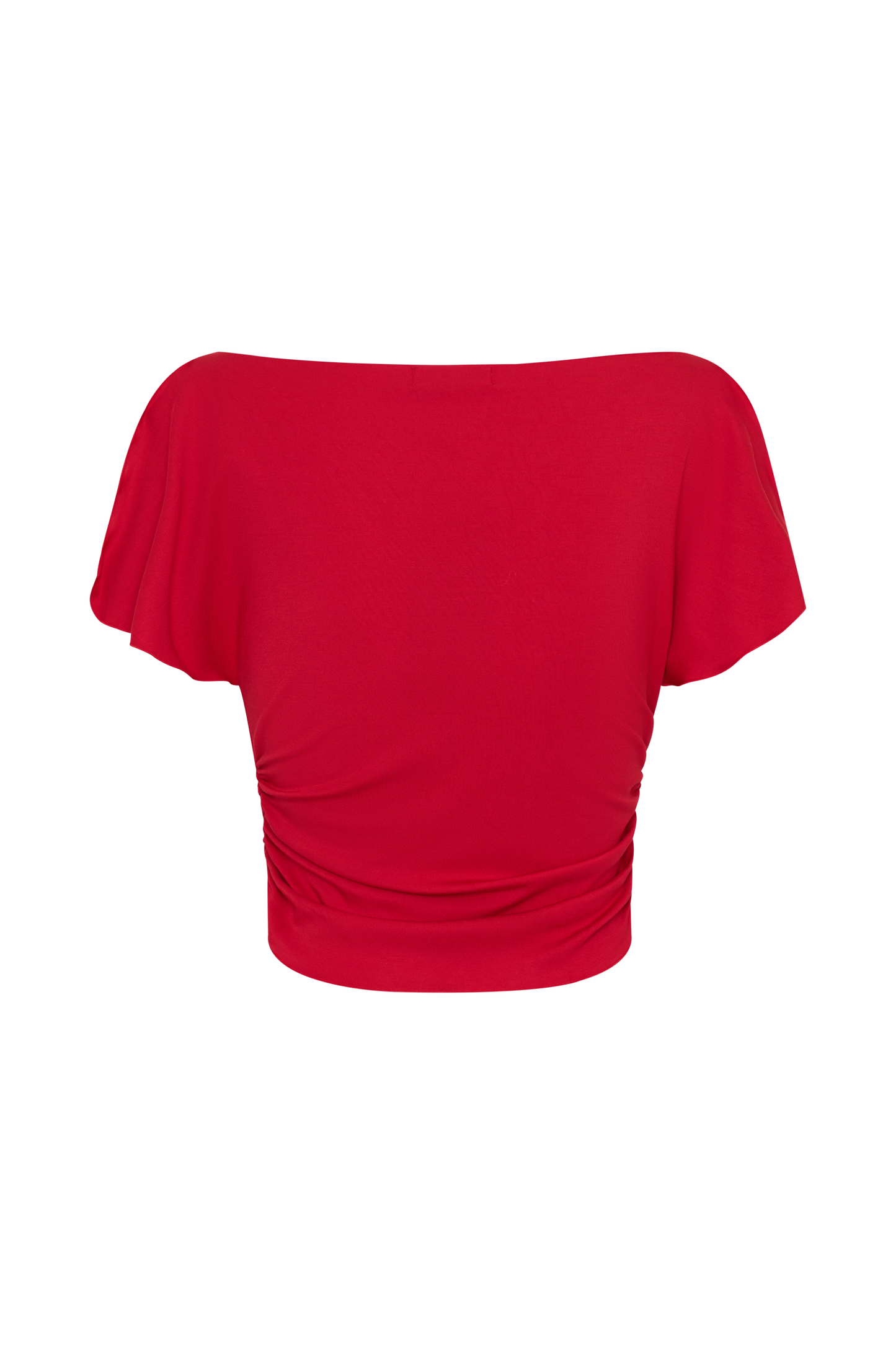 Talise Modal Flounce Short Sleeve Top - Red