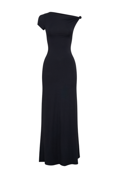 Tamsin Short Sleeve Modal Maxi Dress - Black
