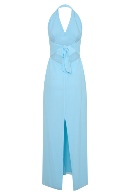 Valentina Chiffon Halter Maxi Dress - Pale Blue