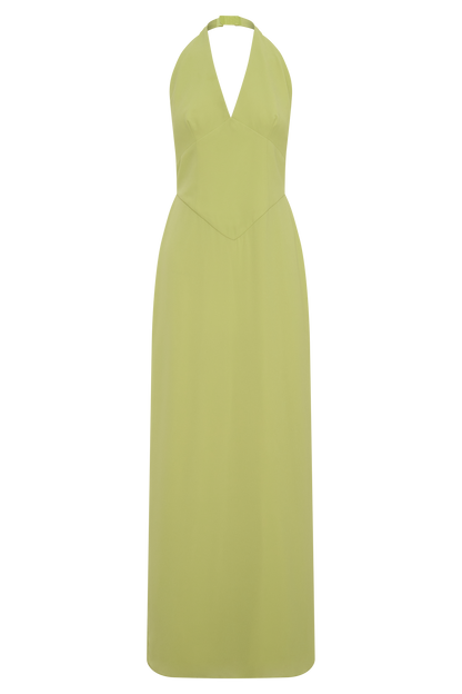 Valentina Chiffon Halter Maxi Dress - Pistachio