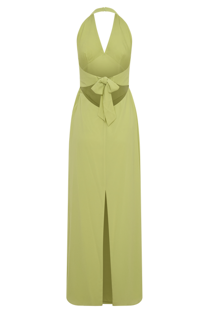 Valentina Chiffon Halter Maxi Dress - Pistachio