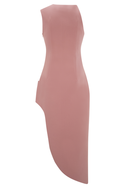 Virginia Suiting Embroidered Midi Dress - Burnt Rose