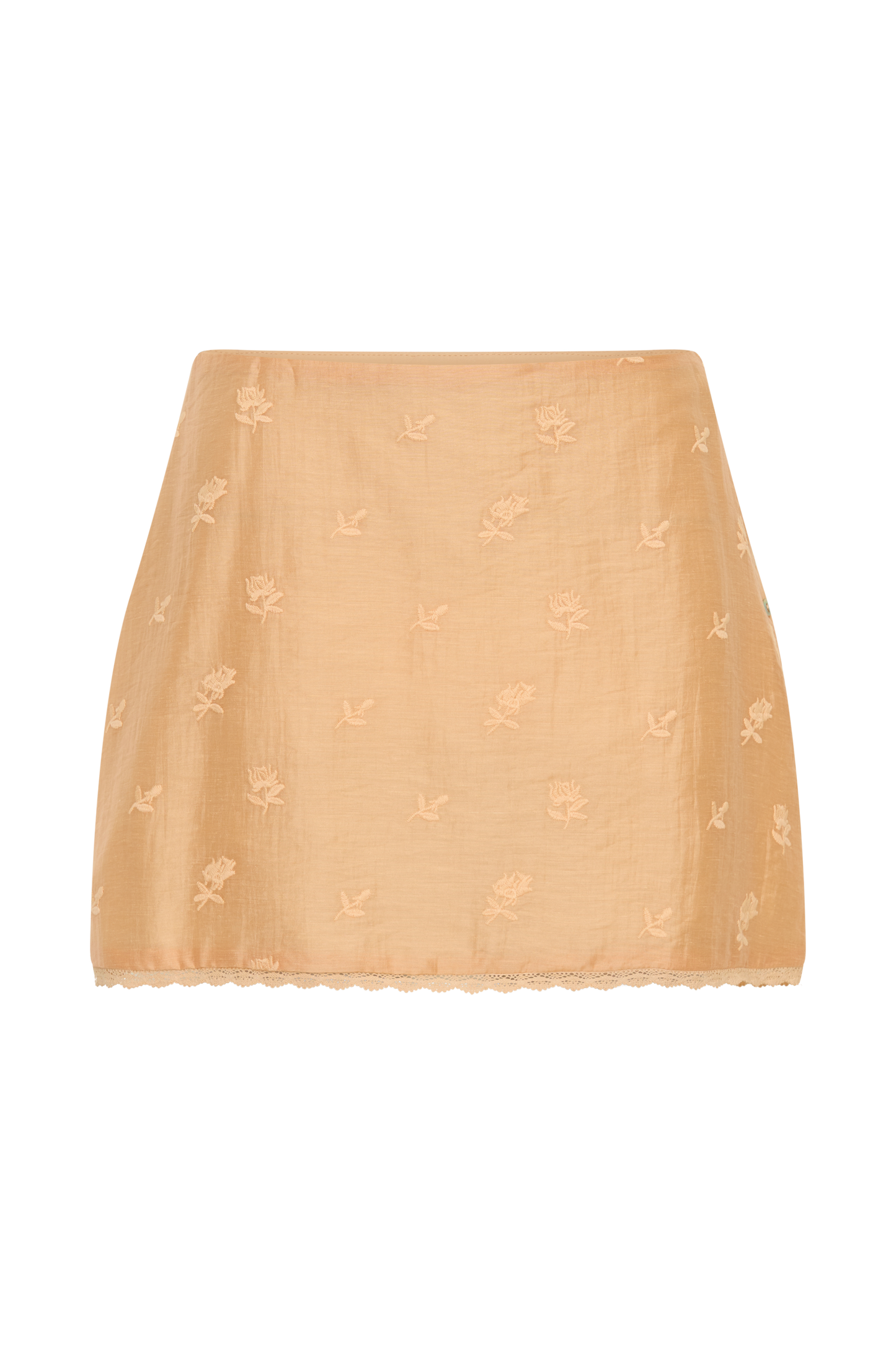 Vivian Embroidered Mini Skirt - Orange