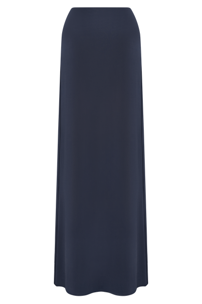 Vivica Slinky Gathered Maxi Skirt - Midnight Navy