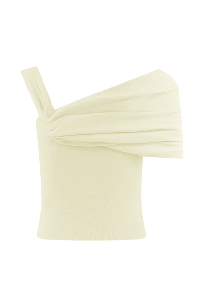 Irene Gathered Knit Top - Ivory