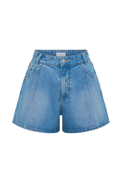 Jace A-Line Denim Shorts - Summer Blue