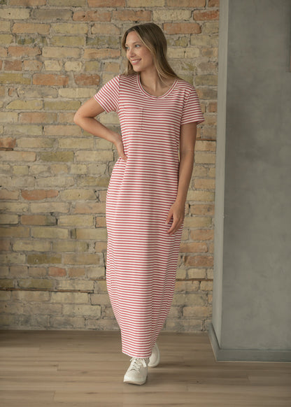 Jane Stripe Maxi T-shirt Dress