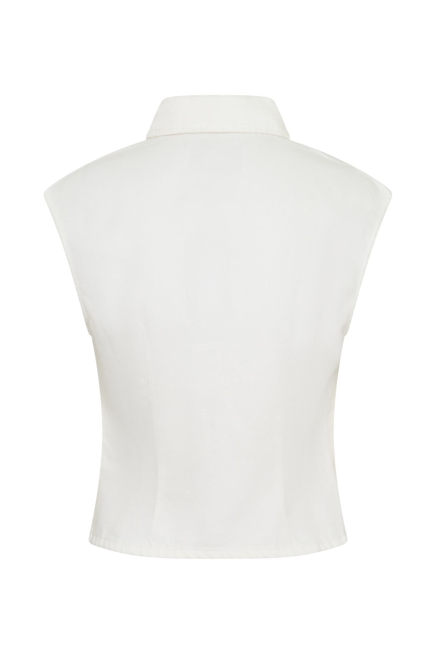 Jeremy Collared Denim Longline Top - White