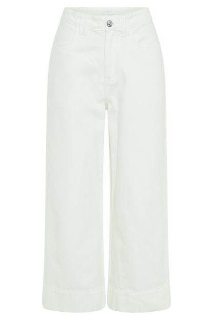 Kaitlyn Cropped Wide Leg Jeans - White
