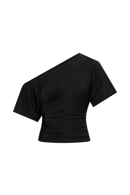 Luu Off Shoulder Slinky Top - Black